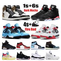 Wholesale 1s Classic Basketball Shoes tumbled Genuine leather bred black red gym shoes mens women sneakers Michael Sports