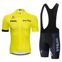 Wholesale STRAVA short sleeve Cycling jersey Set bib pants ropa ciclismo clothing MTB bike Men and women1