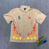 Wholesale Men s and Women s Work T shirt Travis Scott s Jack Cactus Button Shirt High Quality Flame Embroidery