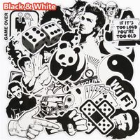 Wholesale 101 Black White Sticker Snowboard for PS4 PS5 Car Styling Sleigh Box Luggage Fridge Toy Vinyl Decal Home Decor Diy Cool Stickers