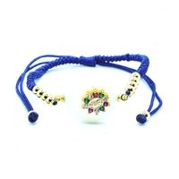Wholesale Beaded Strands Rainbow Colors CZ Gold Bracelet Divine Personality Shape Natural Freshwater Pearl For Women Girl Name Jewelry1