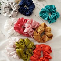 Wholesale Pure silk elastic scrunchie for girls candy color princess hairbands children elastic ponytail holder designer women headbands K2
