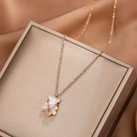 Wholesale Ms Fashion New Cute Teddy Bear Necklace Pendant Temperament Elegant Luxury Party Girl Clavicle Chain Jewelry Gifts of