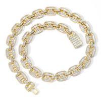 Wholesale Miami mm Big Box Clasp Cuban Link Chain Colors Iced Out Baguette Zircon Necklace Mens Hip Hop Jewelry H jllnQu