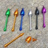 Wholesale New outdoor portable pipe colors keychain aluminum alloy portable mini mushroom metal smoking pipe tobacco accessories