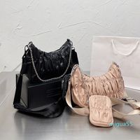 Wholesale Nylon Hobo Hobos Bag Shoulder Underarm Bags Chains Pink Black Female Handbag Waterproof Cloth Pouch Wallet