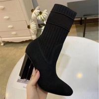 Wholesale 2021 Women Designer Boots Silhouette Ankle Boot Black Stretch High Heel Sock Boots and Flat Sock Sneaker Boot Winter Women Shoes