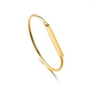 Wholesale Bangle Custom Name ID Bracelet Bangles Fashion Gold Color Stainless Steel Cuff Bracelets For Women Jewelry Braclets