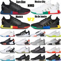 Wholesale NMD R1 V2 runner men women running shoes Mexico City Oreo OG pink triple white black europe exclusive lush red cheap mens sneakers