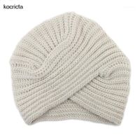 Wholesale Beanie Skull Caps Women Knitted Tubrn Beanie Hat Autumn Winter Lady Solid Blank India Cap1