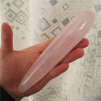Wholesale 18cm Natural rose quartz crystal wand Personality pink quartz massage stick Gemstone beauty bar Yoni Healing for women gift