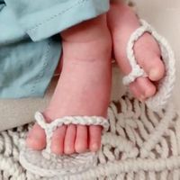 Wholesale Newborn Photography Props Handmade Slippers Mini Crochet Baby Photo Props Shoes Newborn Infant Accessories Cute Little Shoes Hot1