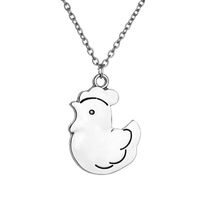 Wholesale Pendant Necklaces Creative Silver Color Cute Chicken Animal Necklace Lovely Cartoon Chook Collar The Chinese Zodiac Jewelry Gift
