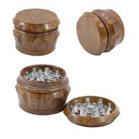 Wholesale Wooden Smoking Herb Grinder Drum Shape Tobacco mm mm mm Herbal Crusher Layers with Metal Inners Hand Muler Parts
