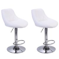 Wholesale WACO Modern Bar Stools High Tools Type Adjustable Chair Disk Rhombus Backrest Design Dining Counter Pub Chairs White