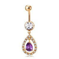 Wholesale 18K Yellow Gold Plated Red White Cz Crystal Teardrop Body Piercing Belly For Girls Women P0179 Dnqnz
