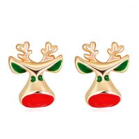 Wholesale Stud Clearance Sale Items Women Gril Christmas Xmas Party Gold Crystal Elk Santa Claus Earrings Dress Jewelry Accessories1