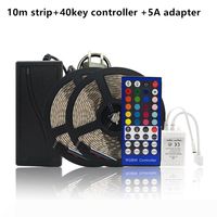 Wholesale Waterproof no waterproof M LED SMD RGBW RGBWW Flexible Led Strip leds M m key controller A adapter with plug wire strip kit