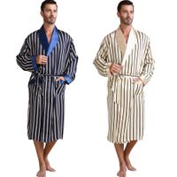 Wholesale Mens Silk Satin Pajamas Pajama Pyjamas Sleepwear Robe Robes Nightgown Loungewear U S S M L XL XL XL Plus Striped_ Gifts