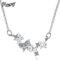 Wholesale Chains JYouHF Dainty Elegant Butterfly Charm Micro Cubic Zirconia Necklaces For Women Fashion Simple Long Chain Choker Necklace Jewelry1