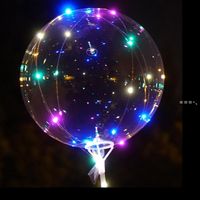 Wholesale Party Decoration Multicolor color Led Balloons Novelty Lighting Bobo Ball Wedding Balloon Support Backdrop Decorations Light Baloon NHA11201