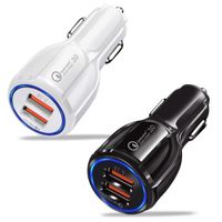 Wholesale QC Car charger Dual Usb Port High Speed Quick Charging Car chargers A Adapter for x xs pro max samsung s8 s10 htc android phone