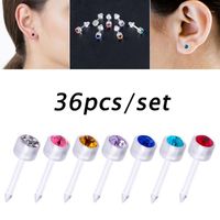 Wholesale Stud Multicolor Crystal Ear Earrings Set Acrylic Allergy Free Tragus Ring Cartilage Piercing Women Body Jewelry Gift1