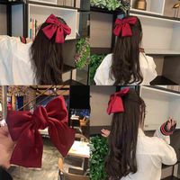 Wholesale Japanese silk big bow hair accessories hairpin cute girl spring net red headdress cross border products