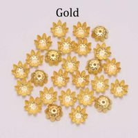 Wholesale 100pcs Mm Lotus Flower Metal Loose Spacer Bead Caps Cone End Beads Cap Filigree For Diy Jewelry Finding Making H jllrOV