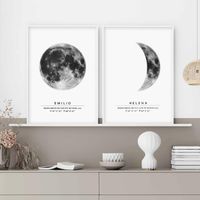 Wholesale Paintings Personalized Moon Phase By Date Wall Art Canvas Painting Poster Print Wedding Keepsake Gift Picture Kids Room Home Decor