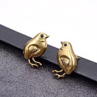Wholesale Luxury Designer Jewelry Women Earrings Bird Stud with letter stamp Brass with gold plated diamond earring elegant hot fashion jewelry