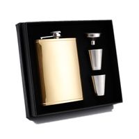 Wholesale 8oz Stainless Steel Wine Pot Cup Funnel Kit Matte Black Hip Flask Portable Whisky Champagne Bottle yx G2