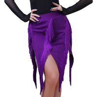 Wholesale XIUYU womens fringe tassel perforce wear latin dance club skirt costume ladi mini violet purple sexy Irregular wrap skirts