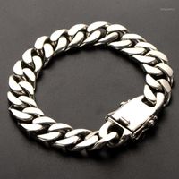 Wholesale Link Chain Sterling Silver Trendy Jewelry Simple Individual Wild Thick Men s Bracelet Vintage Men And Women Couple Free Ship1