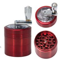 Wholesale 40 mm Hand Herb Smoking Grinder Four layer Zinc Alloy Hand cranked Tobacco Grinders Cigarette Herbs Accessories Styles RRF13600