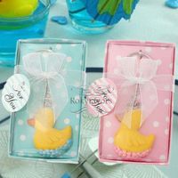 Wholesale 20PCS Yellow Duck Keychain Favors Baby Shower Party Gifts Event Favours Gradulation Keepsake Birthday Souvenir Key Ring Supplies