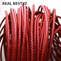 Wholesale Other m Approx mm Black Red Brown Color Round Braided Leather Cord Rope String For DIY Bracelet And Necklace Cords Part1