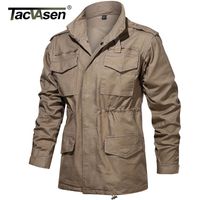 Wholesale Men s Jackets TACVASEN Army Field Jacket Cotton Hooded Coat Green Tactical Uniform Windbreaker Hunting Clothes Overcoat Male