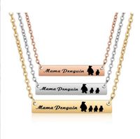 Wholesale Mama Penguin Pendant Necklace Gold Silver Clavicular Chain Fashion Charm Jewelry Mother s Day Gift Accessories Alloy Necklaces
