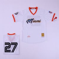 Wholesale Black Negro League Baseball Miami Giants Jersey Men Pullover Cool Base Breathable Pure Cotton All Stitched Team Color White High Quality