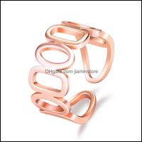 Wholesale Band Rings Jewelry Open Adjustable Hollow Chain Finger Women Rose Gold Chunky Knuckle Street Style Personalized Fashion Will And Drop Delive