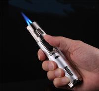 Wholesale 1300 C Dual Flame Butane Gas Refillable Lighter Torch Fuel Welding Soldering Ever Chef Creme Brulee Kitchen Cooking BBQ tool dhl free