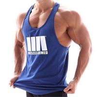 Wholesale Men Bodybuilding Tank Tops Gym Workout Fitness quick drying Sleeveless shirt Running Vest Male Summer Brand sports Tank Tops