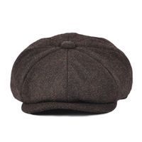 Wholesale BOTVELA Newsboy Cap for Men Women Wool Blend Tweed Herringbone Panel Apple Caps Cabbies Hat Woolen Headpiece Beret Hats T200715