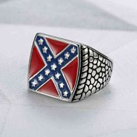 Wholesale Hippie Motorcycle Wind Ring Stainless Steel Epoxy Punk Retro Southern Cross Union Men s
