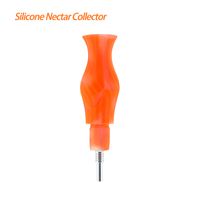 Wholesale Waxmaid Silicone Hookah Nectar Collector With Stainless Steel Tip Dab Straw Oil Rigs Silicone Mouthpiece Glass Pipe