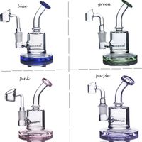 Wholesale colorful glass bong waterpipe heady glass oil rigs thick glass water bongs unique beaker bong hookahs shisha collect free shiping