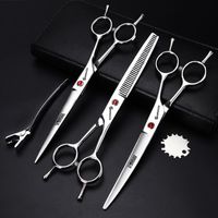 Wholesale Hair Scissors Inch Haircut Hairdressing For Barbershop Professional Pet Curved Head Thinning Cutting Shears Barber Makas