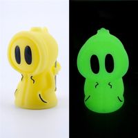 Wholesale Hookahs Glow In The Dark Silicone bong easy to carry Smoking bongs Lovely dog mini dab rig with colors glass water