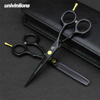 Wholesale 5 quot black hair scissors barber razor cut designs dressing tools clipper kids scisors
